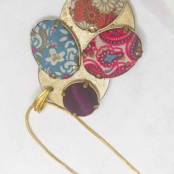 Upcycled Vintage Kenzo Pendant Necklace — Handmade Artistic Medallion - Picture 3 of 10